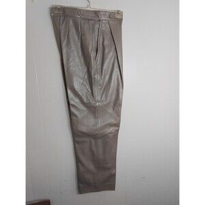 Norma Canada Leather Pants Womens Waist 32 Bronze Metallic Pockets